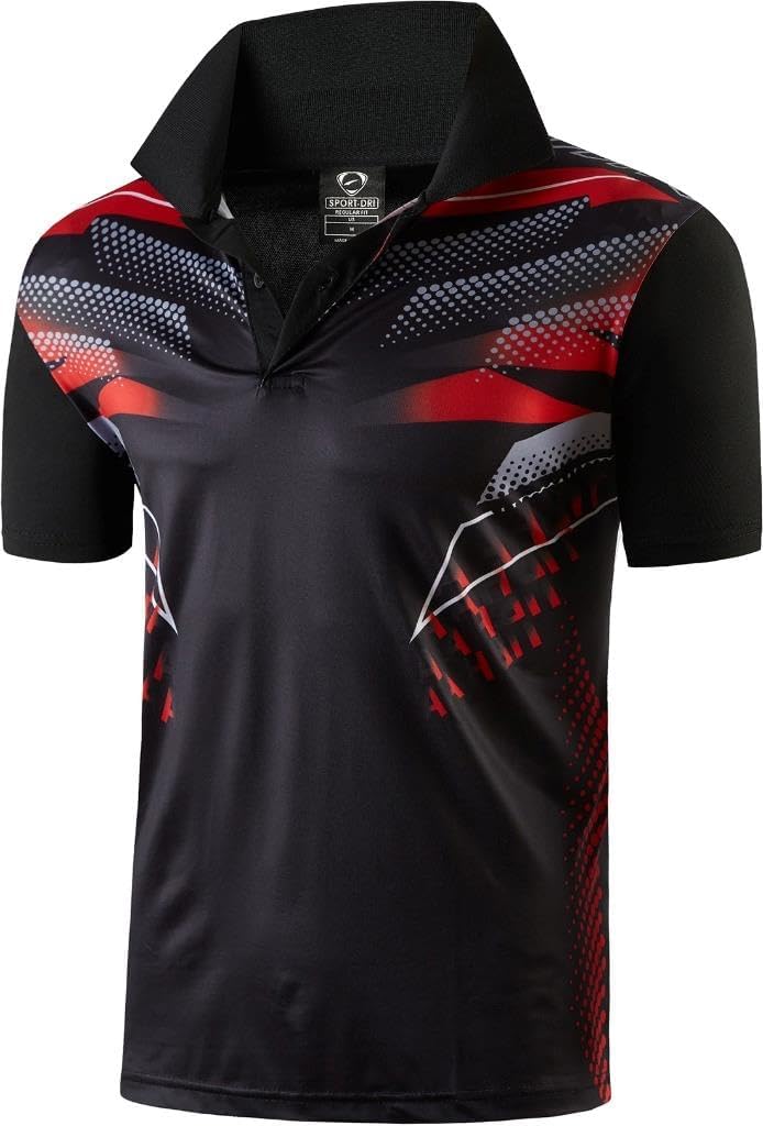 jeansian Men's Sport Outdoor Quick Dry Fit Short Sleeves Polo Tee Shirt Tshirt T-Shirt Tops Golf Tennis Bowling LSL195