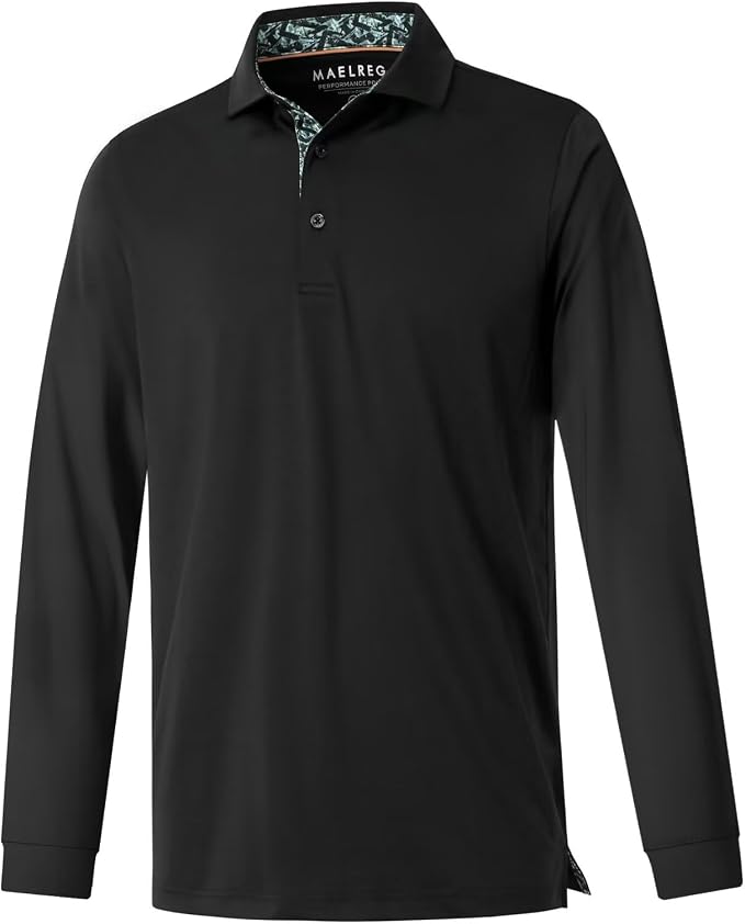Mens Polo Shirts Short and Long Sleeve Casual Solid Stylish Dry Fit Performance by MAELREG