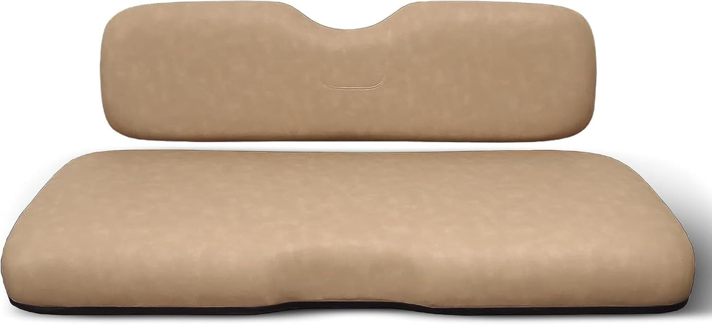 Huskey Parts Company Golf Cart Seat Cushion Set for EZGO RXV 2008-Up, Black Color, Front Seat Lean Back & Bottom Replacement with Mounting Hardware & Hinges