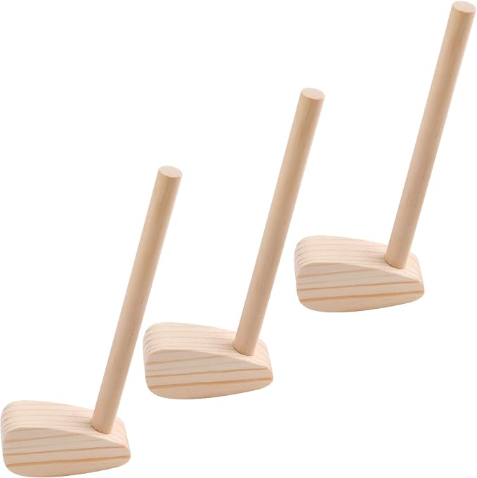 3 Pcs Mini Golf Club for Decorations, 8 Inch Unfinished Wooden Golf Putter for by Unknown