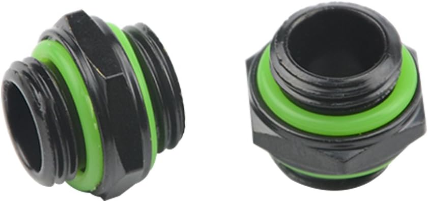 20 PCS Silver Chrome G1/4" Plug Fittings for Computer Water Cooling System (Black)