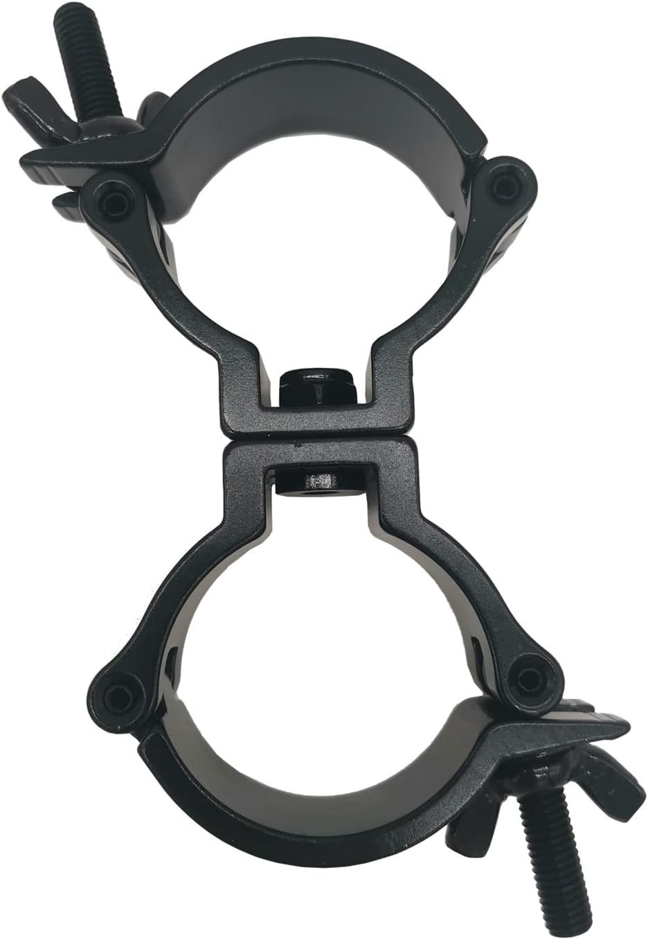 1.88-2 Inch Lighting Truss Dual Swivel Coupler DJ Light Clamps Heavy Duty Aluminum Alloy 220 Lbs for 48-51 mm Pipe Black for Stage Lights Black 1 Piece