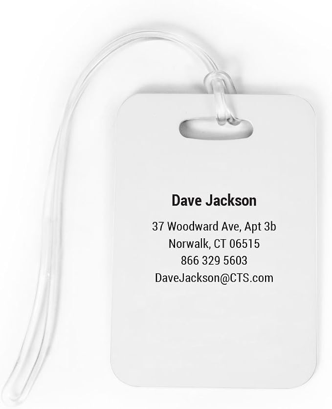 ChalkTalkSPORTS Tennis Luggage & Bag Tag | Crossed Tennis Rackets | Custom Info - Image 2