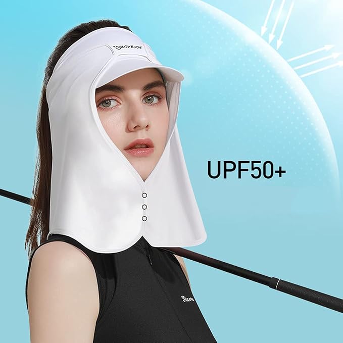 Unisex Sun Protection Golf Neck Shade Cap Drape UPF 50+ Cooling Face Covering - Image 2