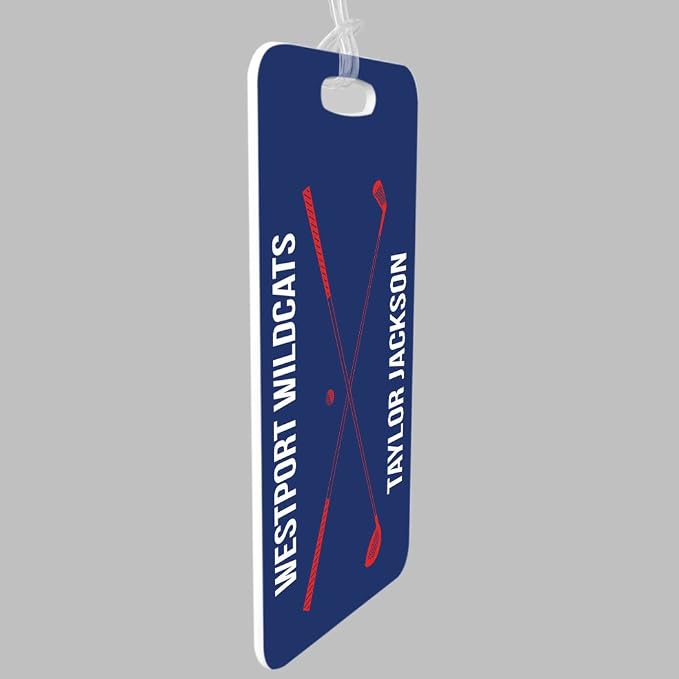 ChalkTalkSPORTS Golf Luggage & Bag Tag | Personalized Crossed Golf Clubs | - Image 4