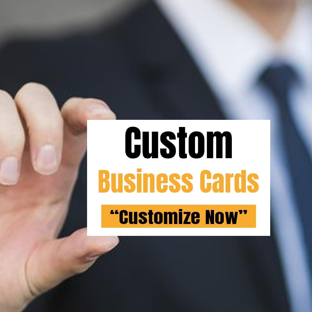 1000Pcs Custom Business Cards Add Photo/Text/LOGO Personalized Business Cardsfor Small Business 300gsm Matte Paper Front & Back Sides Printed 3.5" x 2"
