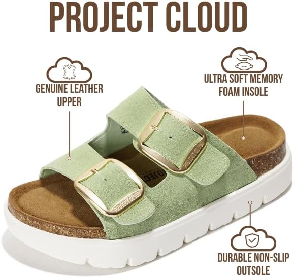Project Cloud Genuine Leather Platform Sandals Women Footwear - Image 2