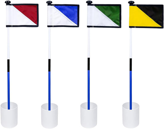 Golf Flagstick 3ft,Golf Flag Hole Cup Set Double-Sided Putting Green Flags for Backyard Putting Green Driving Range Practice Two-Section Design Portable
