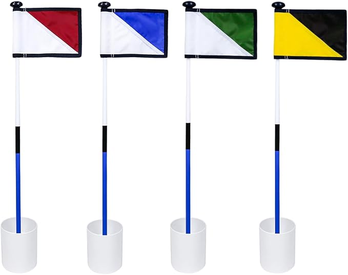 Golf Flagstick 3ft, Golf Flag Hole Cup Set Double-Sided Putting Green Flags by Konday