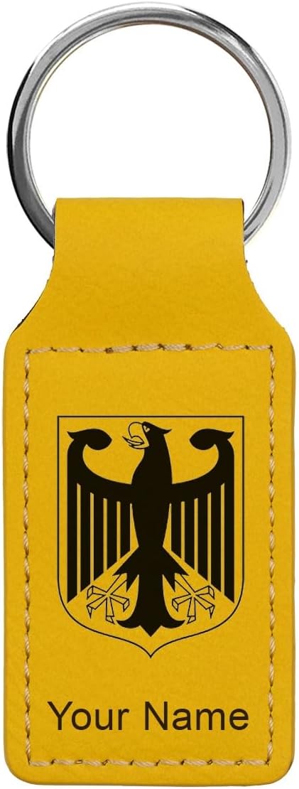 LaserGram Rectangle Keychain, Coat of Arms Germany, Personalized Engraving by LaserGramCustomEngravedGifts