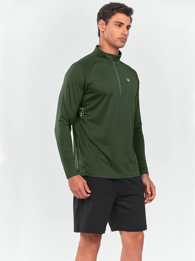 NORTHYARD Quarter Zip Pullover Men Running Shirt Long Sleeve Moisture Wicking - Image 6