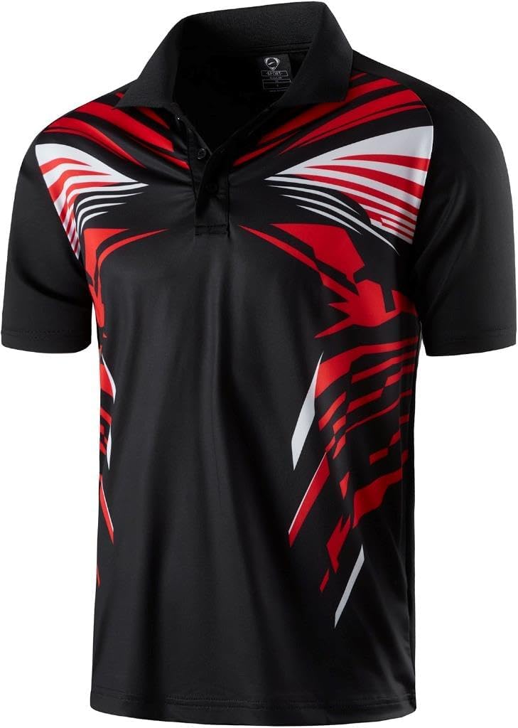 jeansian Men's Sport Outdoor Quick Dry Fit Short Sleeves Polo Tee Shirt Tshirt T-Shirt Tops Golf Tennis Bowling LSL195