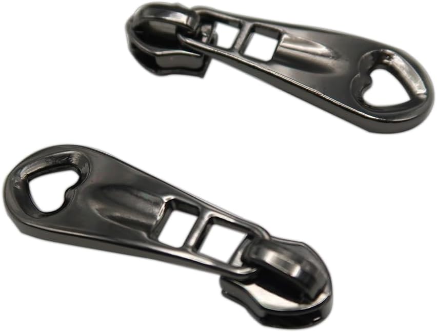 HOLSHUN #5 Zipper Sliders Zipper Pull 30pcs Bulk Heavy Duty Metal Gunmetal Heart Pulls for #5 Nylon Coil Zippers Replacement Luxury Bag Hardware Luggage & DIY Craft Supplies