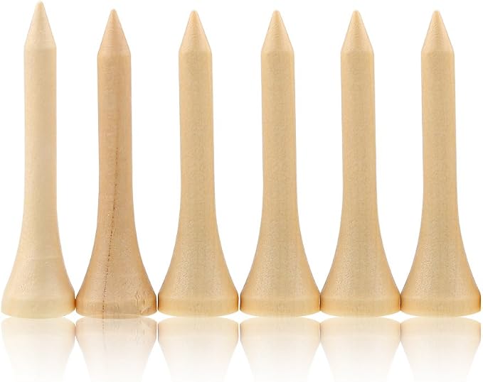 Agatige 100PCS Wood Golf Tees, Wooden Friendly Golftees Strong Stable Golfball - Image 6
