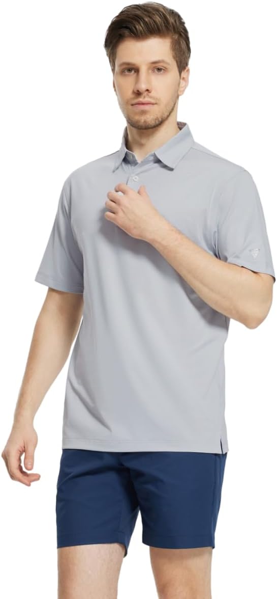 Mens Polo Shirts Short and Long Sleeve Casual Solid Stylish Dry Fit Performance - Image 2