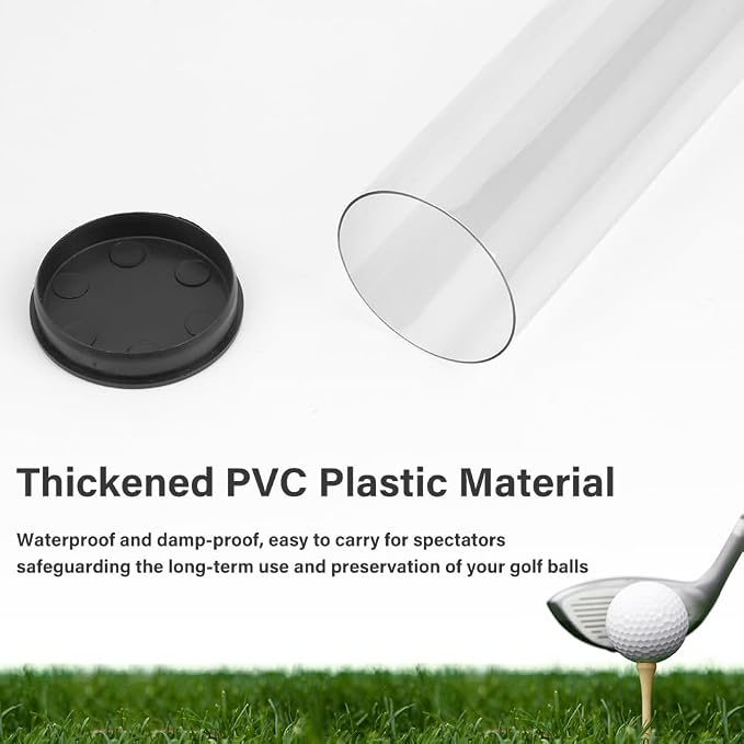 2 Pack Clear Tube Golf Ball Storage Case, Golf Barrel Clear Tubes, Portable - Image 2