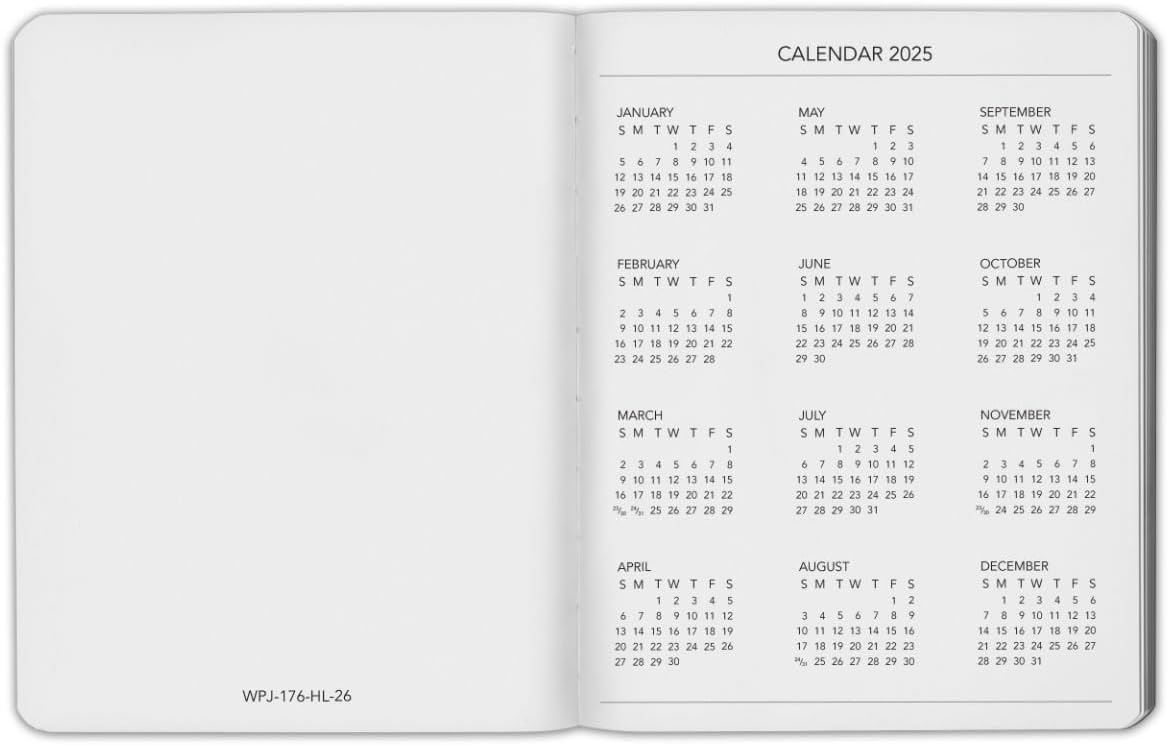 Harbor Weekly Journal Notebook Planner 2025-2026 - Lined, Durable Faux Leather, Softcover, 176 Quality Pages, For Men and Women, For Writing, Work & Travel, Cambridge Red - 9x7"