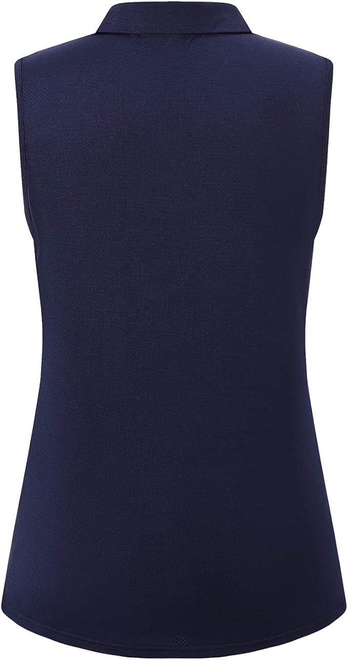 Womens Sleeveless Golf Polo Shirts Lightweight Tennis Sport Tops - Image 2