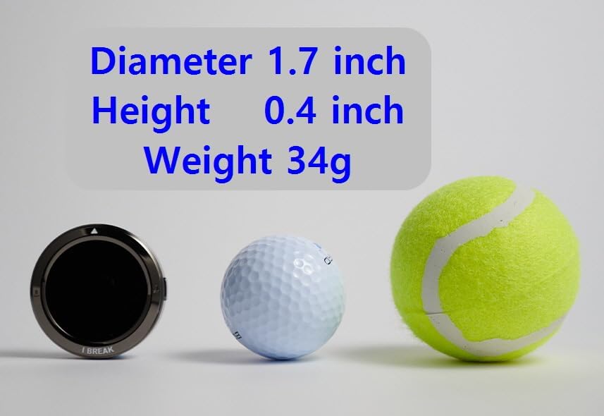 iBREAK-Digital Golf Green Reader, Informing Putting Direction and Uphill/Downhill Percent in Real time, Titanium Silver Frame and 1.3inch Color TFT LCD Display, Diameter 1.7inch X Height 0.4inch, 34g