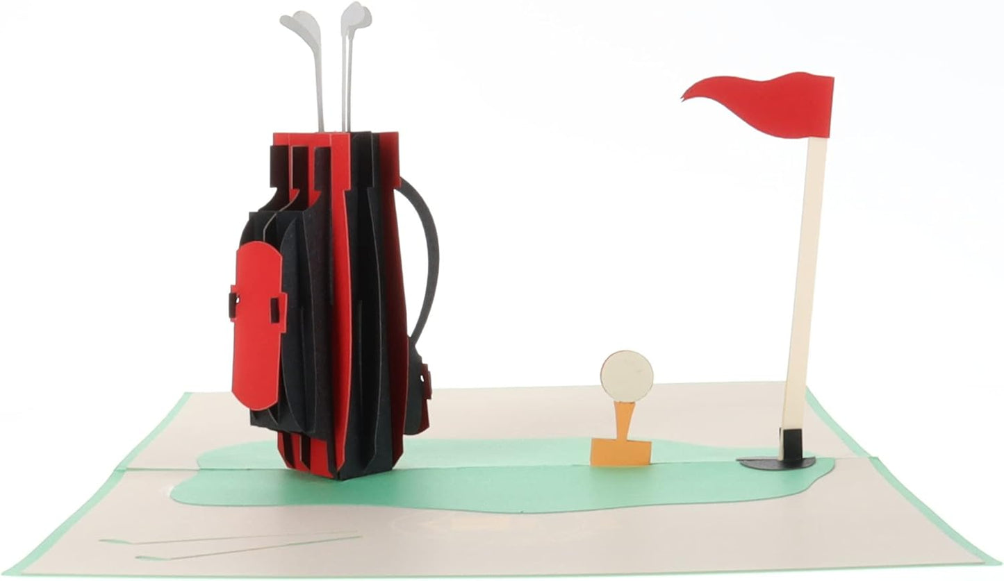 iGifts And Cards Perfect Tee Time 3D Pop Up Greeting Card - Hole in One, Cool Putter, Putting Green, Happy Birthday, Awesome Golf Retirement, Father's Day, Mother's Day, Cute Golfer Gifts, Miss You