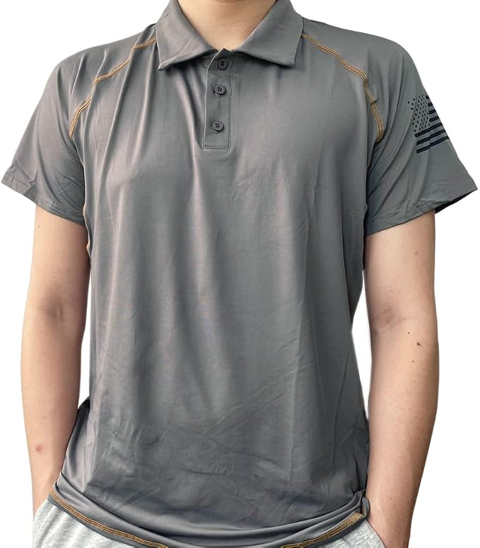HARGLESMAN Men's 1776 Independence Day American Flag Short Sleeve Polo Golft - Image 5