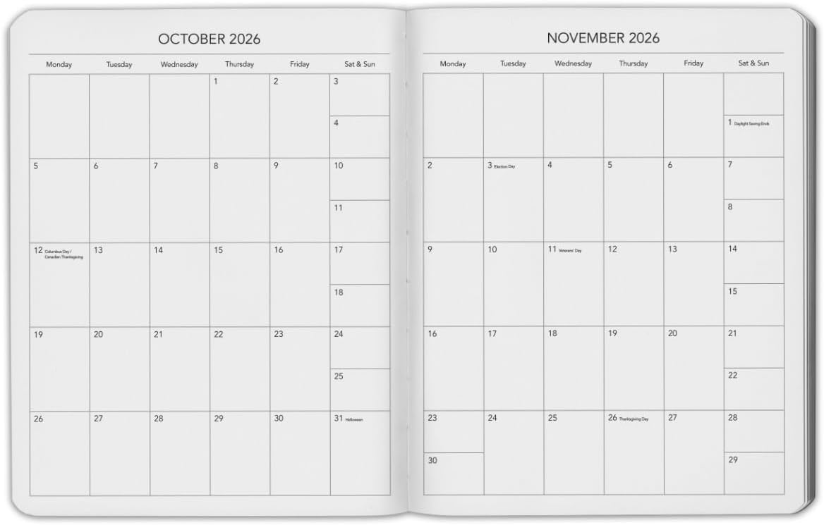 Harbor Weekly Journal Notebook Planner 2025-2026 - Lined, Durable Faux Leather, Softcover, 176 Quality Pages, For Men and Women, For Writing, Work & Travel, Leida Navy - 9x7"