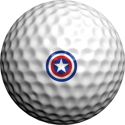 Golfdotz - USGA Rule Conforming Novelty Golf Ball Markers, Golf Ball Stickers for Marking Balls, No More Smearing from Stamps, Gifts for Golfers, Dads, and Retirees, (USA Collection; 32-Count)