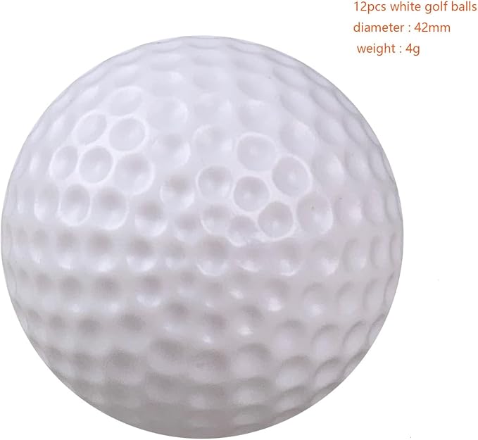 White Hollow Practice Golf Balls Plastic 12Pcs, 42mm Plastic Golf Training - Image 3