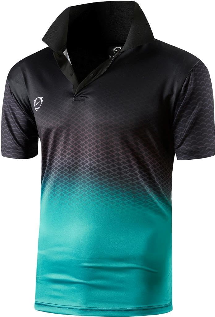 jeansian Men's Sport Outdoor Quick Dry Fit Short Sleeves Polo Tee Shirt Tshirt T-Shirt Tops Golf Tennis Bowling LSL195