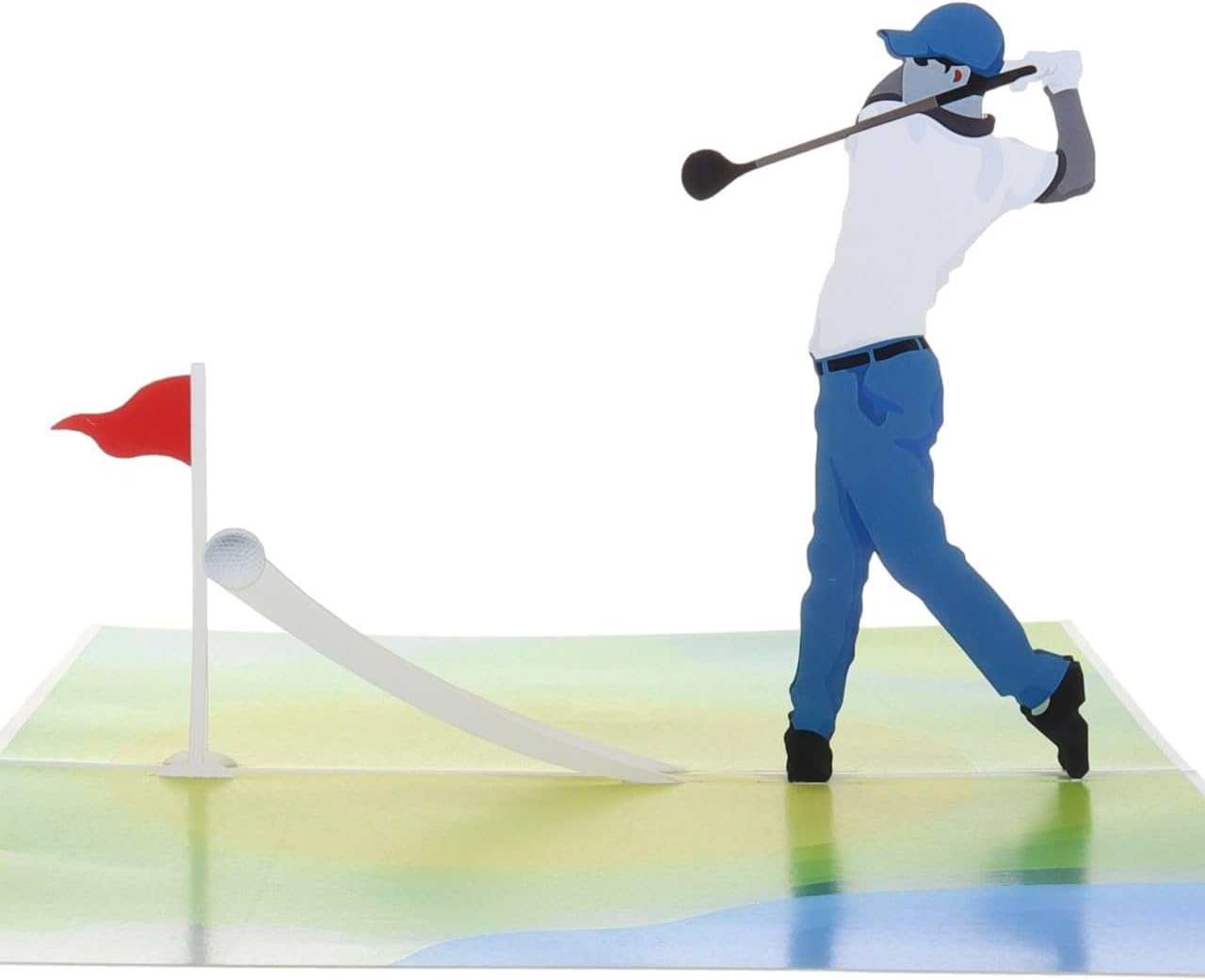 iGifts And Cards Golf Swing 3D Pop-Up Card – 6" x 8" Golfing Scene Greeting for Birthdays Father's Day Retirement and Sports Lovers – Unique Gift for Golfers Coaches Bosses and More