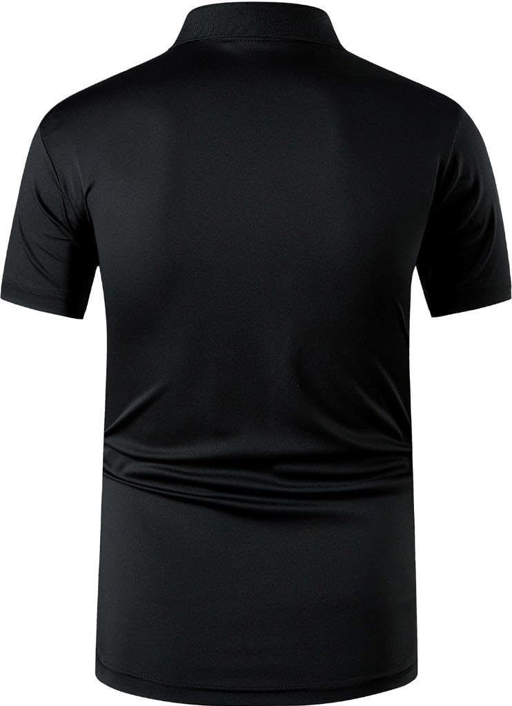 jeansian Men's Sport Outdoor Quick Dry Fit Short Sleeves Polo Tee Shirt Tshirt T-Shirt Tops Golf Tennis Bowling LSL195