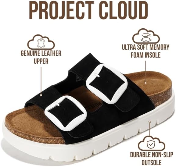 Project Cloud Genuine Leather Platform Sandals Women Footwear - Image 2