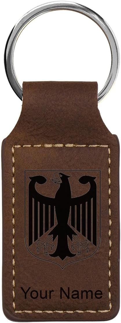 LaserGram Rectangle Keychain, Coat of Arms Germany, Personalized Engraving by LaserGramCustomEngravedGifts