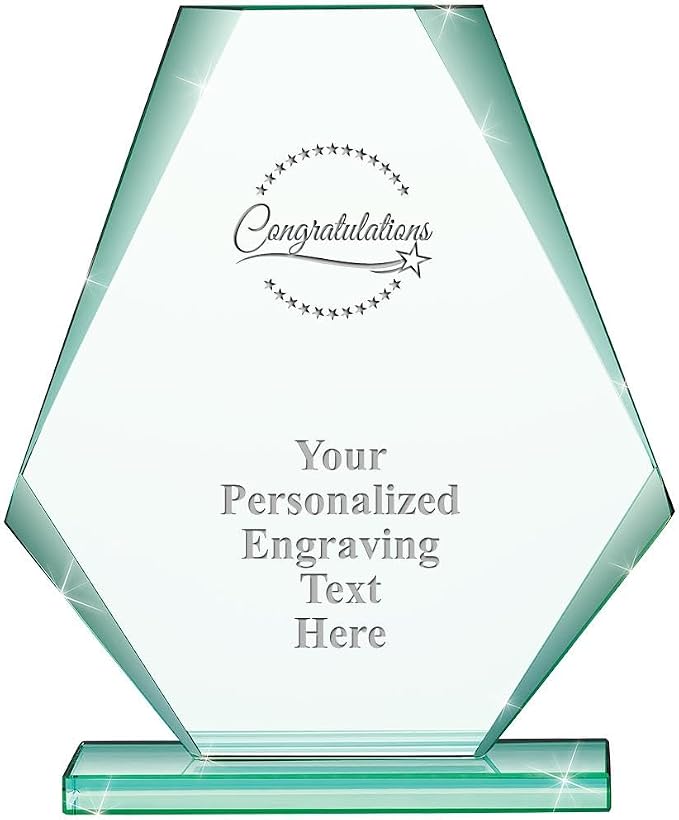 6" Jade Pyramid Crystal Award by CrownAwards