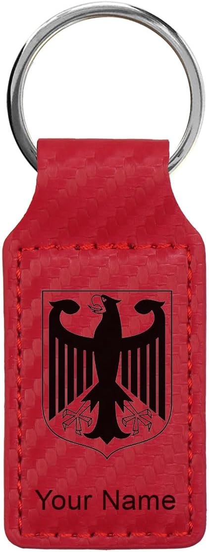 LaserGram Rectangle Keychain, Coat of Arms Germany, Personalized Engraving by LaserGramCustomEngravedGifts