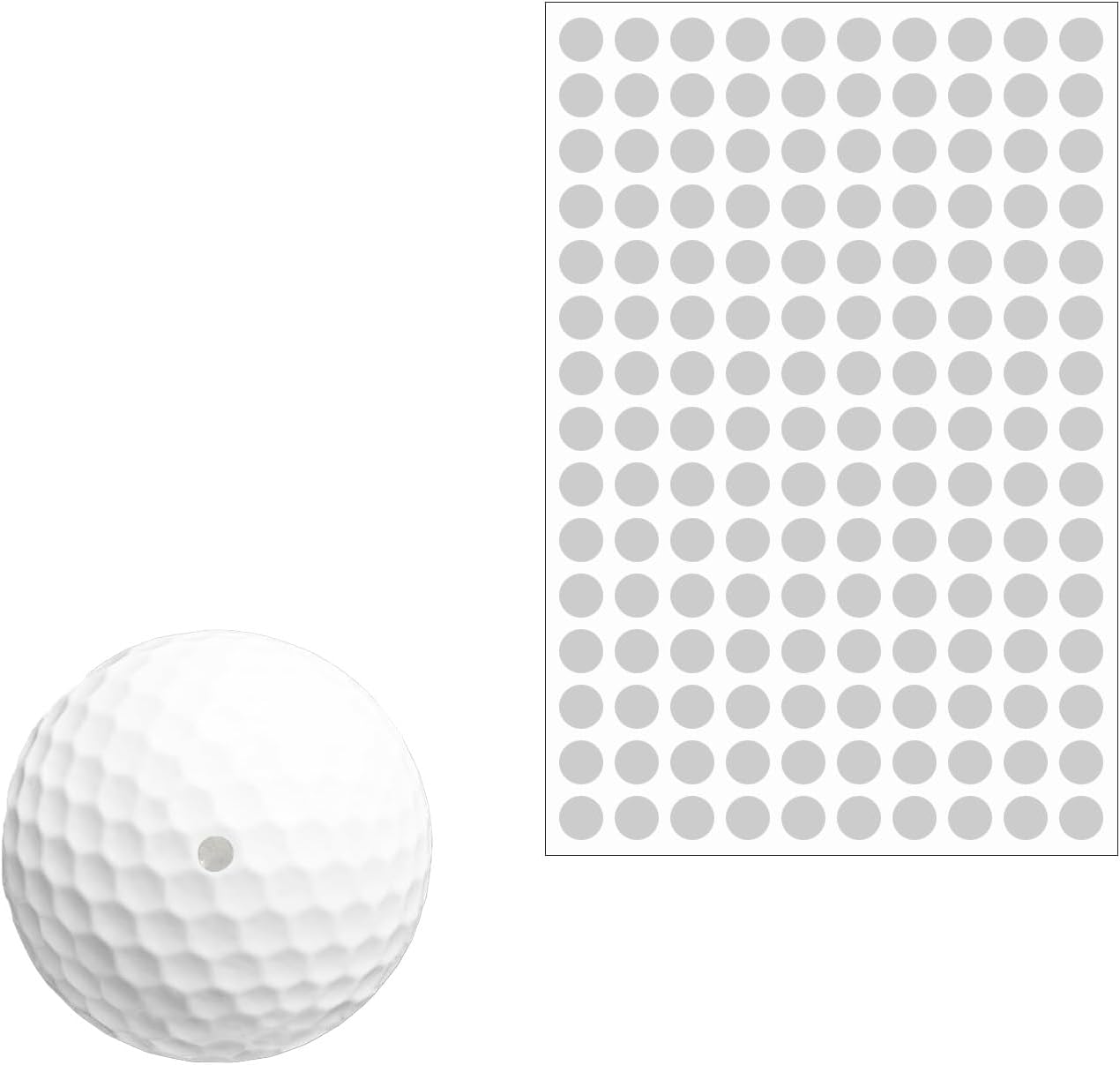 150 Dots 0.25" White Reflective Dot Stickers for Golf Club & Golf Ball, Weatherproof Golf Stickers with High-Reflective Glass Beads for Golf Launch Monitor & Golf Simulator & High-Speed Cameras