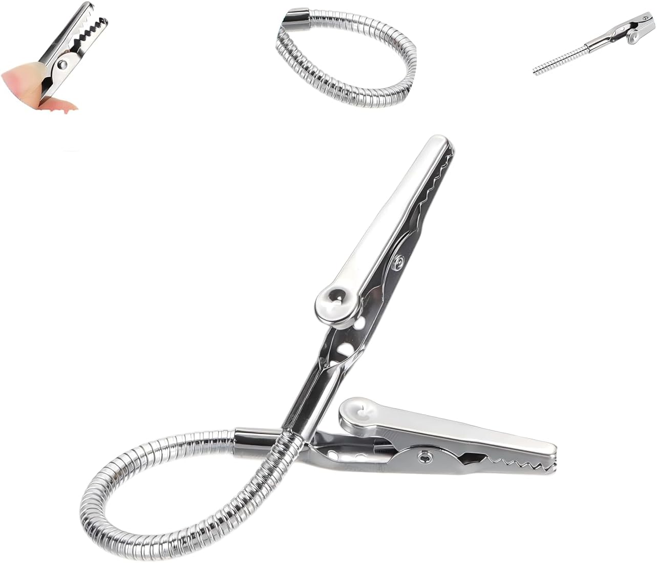 10-Pack Double-Headed Alligator Clip Holders Bendable Flexible Arms for Office Memos, Photos & DIY | Metal Double-Sided Design with Mini Prongs | 7.1 Inch Long Display Organizer