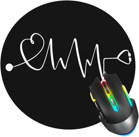 Nurse Rn Mouse Pad, Heartbeat Stethoscope Mouse Pads by ZUIDSYI