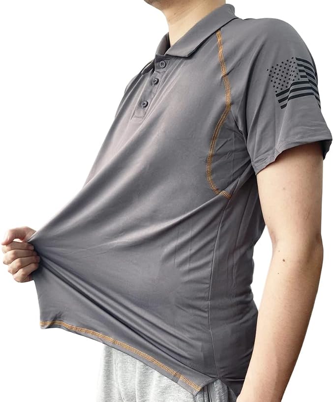 HARGLESMAN Men's 1776 Independence Day American Flag Short Sleeve Polo Golft - Image 2