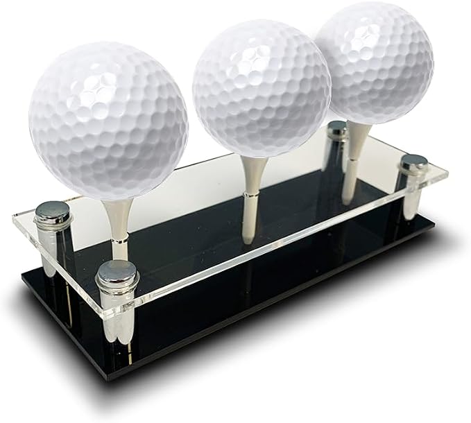 USA Company - Acrylic Golf Ball Display Stand | Holds 3 Golf Balls | Acrylic by Make-A-Ball