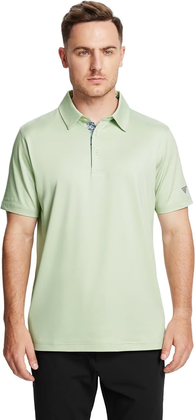 Mens Polo Shirts Short and Long Sleeve Casual Solid Stylish Dry Fit Performance - Image 2