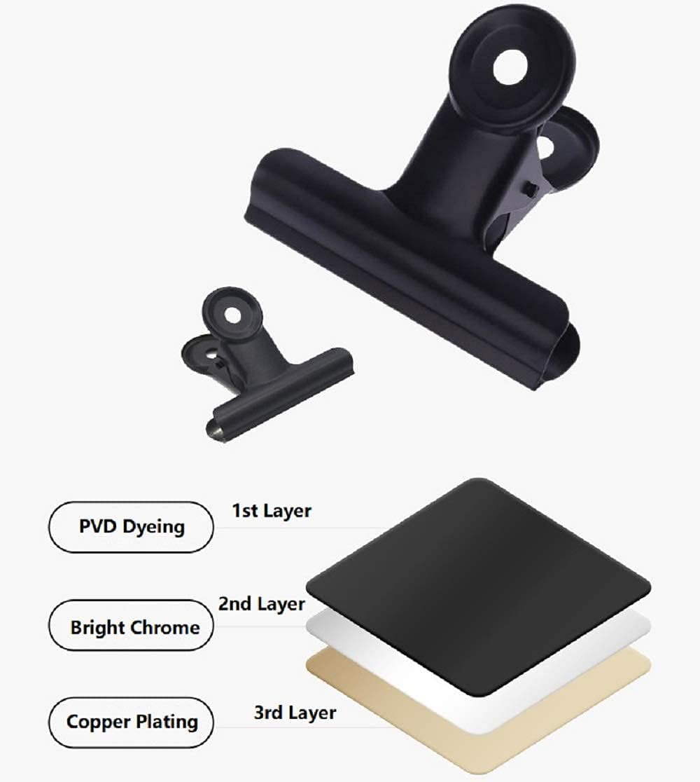 20 Pack Metal Clips with 20 Push-pins for Corkboard,Bulldog Clips for Hanging Pictures,Small Hinge Clips for Photos Crafts,Mini Binder Clips Paper File Clamps for Office(Black,1.2inch)