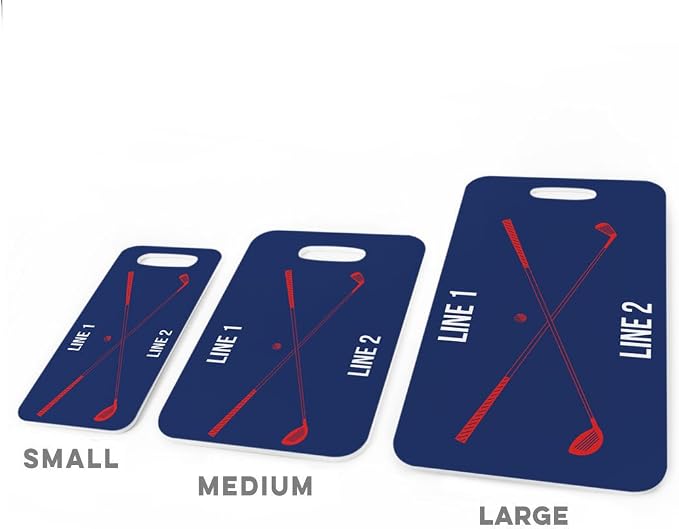 ChalkTalkSPORTS Golf Luggage & Bag Tag | Personalized Crossed Golf Clubs | - Image 3