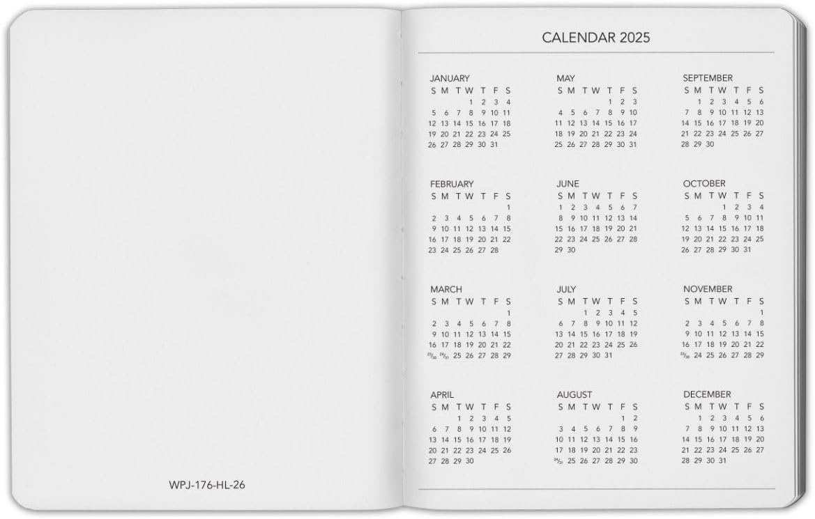 Harbor Weekly Journal Notebook Planner 2025-2026 - Lined, Durable Faux Leather, Softcover, 176 Quality Pages, For Men and Women, For Writing, Work & Travel, Cambridge Cognac - 9x7"