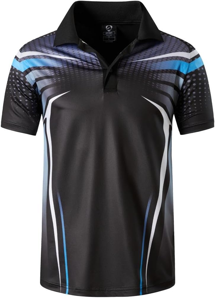 jeansian Men's Sport Outdoor Quick Dry Fit Short Sleeves Polo Tee Shirt Tshirt T-Shirt Tops Golf Tennis Bowling LSL195