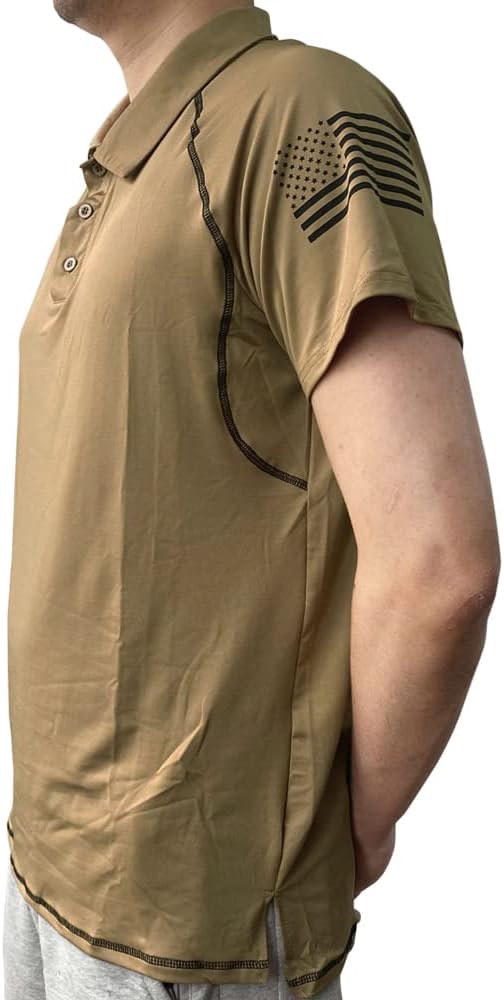 HARGLESMAN Men's 1776 Independence Day American Flag Short Sleeve Polo Golft - Image 2
