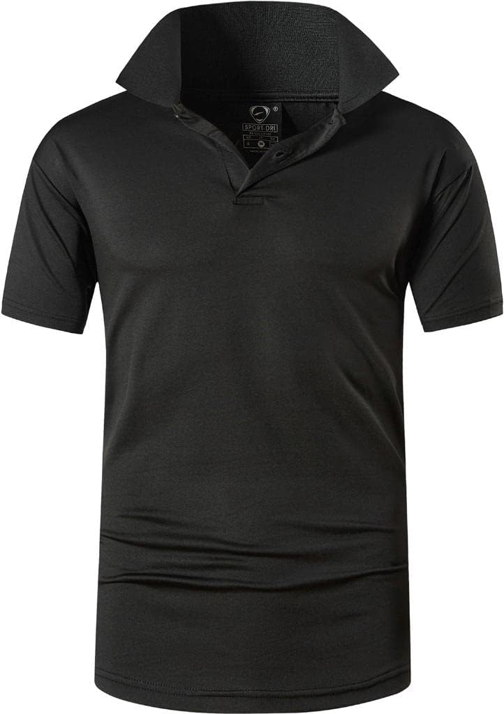 jeansian Men's Sport Outdoor Quick Dry Fit Short Sleeves Polo Tee Shirt Tshirt T-Shirt Tops Golf Tennis Bowling LSL195