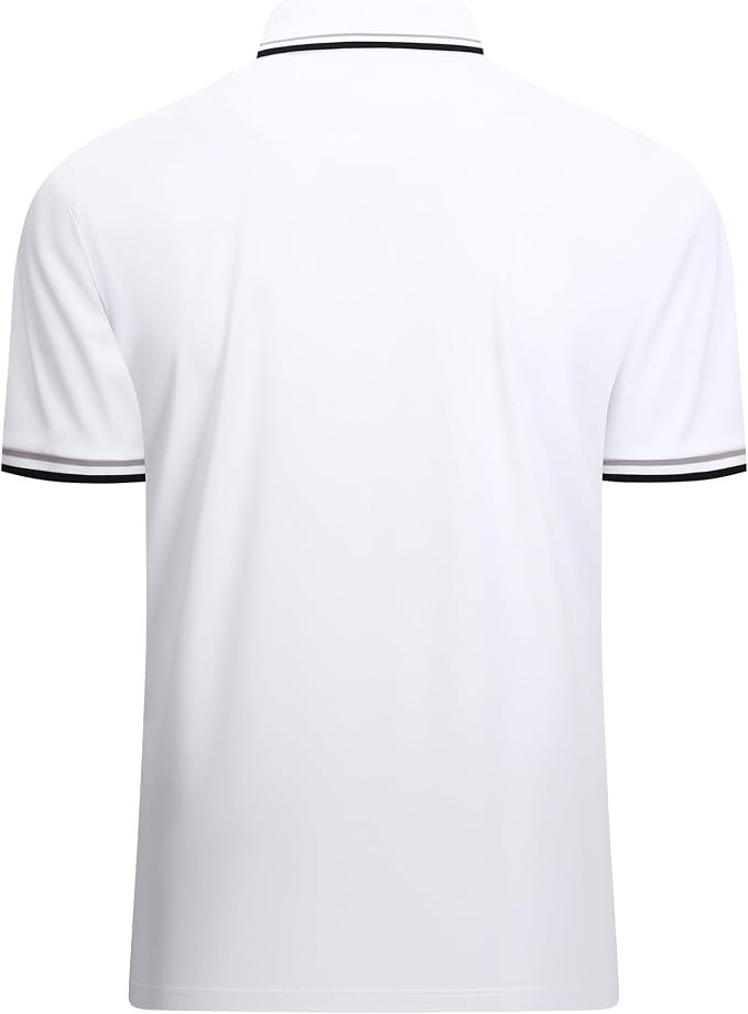 Esabel.C Jacquard Golf Shirts for Men Moisture Wicking Short Sleeve Performance - Image 2
