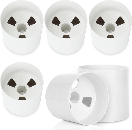 6PCS Golf Hole Cup 4 Inch Depth, ABS Plastic Putting Cup for Backyard Golf Practice, Ivory White, Fit USGA LPGA PGA Regulations (4 1/4 Inch Outside Diameter)