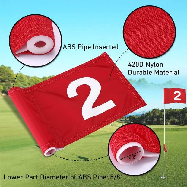TOBWOLF 4PCS 15x22cm / 5.9x8.7in Golf Flags - Image 3